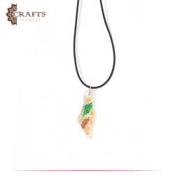 Handmade Women's Necklace in a  Palestine map Design