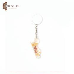 Handmade Resin Key Chain  in a Jordan Map Design 