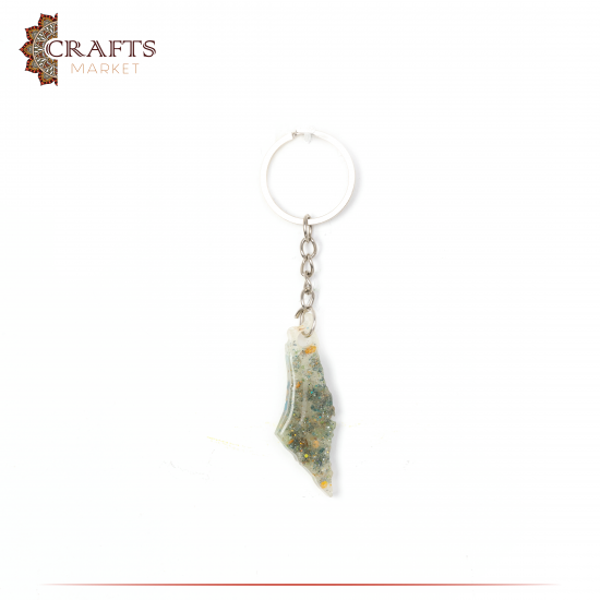 Handmade Resin Key Chain in a Palestine Map Design Handmade Resin Key Chain in a Palestine Map Design