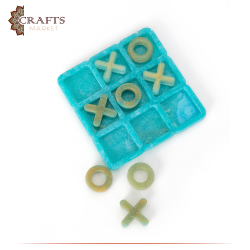 Handmade Turquoise Resin (X,O) Game