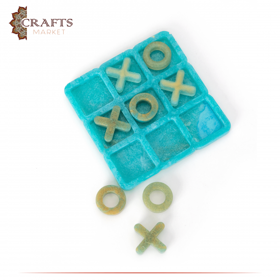 Handmade Turquoise Resin (X,O) Game