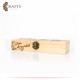 Pyrography Art Handmade Beige Wood Box with a Flowers Decoration