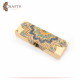 Pyrography Art Handmade Beige Wood Box Decorated with a Mandala Decoration