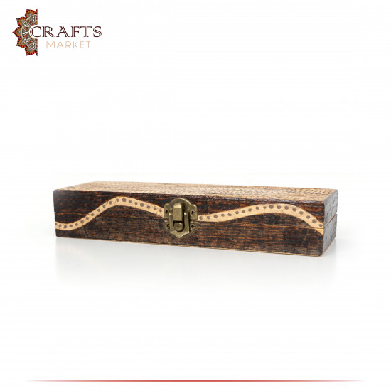 Pyrography Art Handmade Beige Wood Box Decorated with a Mosaic Decoration Pyrography Art Handmade Beige Wood Box Decorated with a Mosaic Decoration