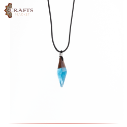 Handmade Black Leather Necklace in Gem design