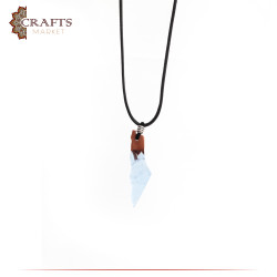Handmade Black Leather Necklace in a Palestine Map design