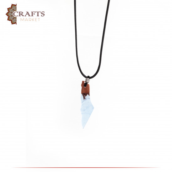 Handmade Black Leather Necklace in a Palestine Map design Handmade Black Leather Necklace in a Palestine Map design
