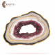 Handcrafted raspberry color Resin & Wood Wall Art with a Geode Design Handcrafted raspberry color Resin & Wood Wall Art with a Geode Design