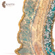 Handcrafted Turquoise Resin & Wood Wall Art with a Geode Design 