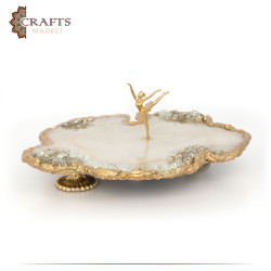Handmade Resin & Glass Table Decor with a ballerina design
