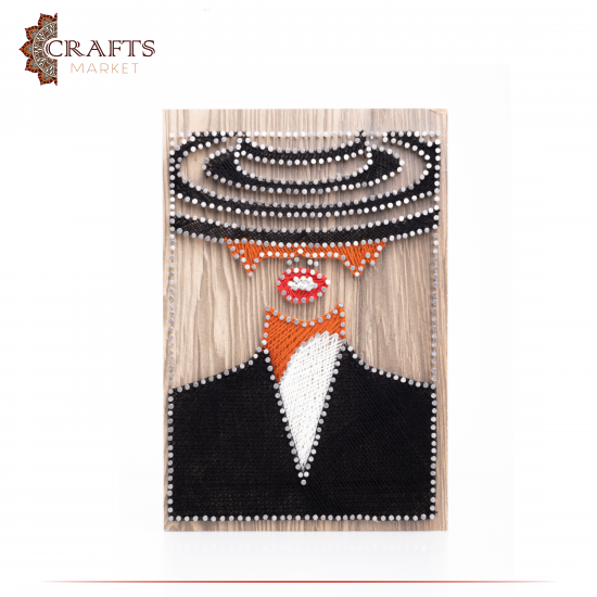 String Art Handmade Multi Color Girl In Suit Design String Art Handmade Multi Color Girl In Suit Design