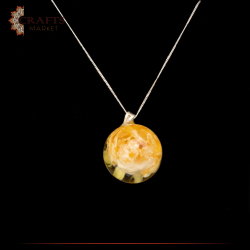 Handmade 925 Sterling Silver Necklace in the form of a Natural Rose