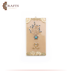 Handmade Gold Resin Wooden Keys Hanger Blue Eye Design