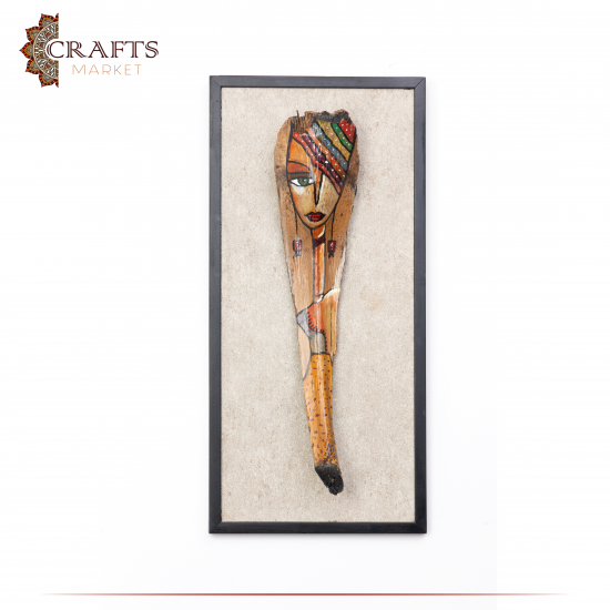 Hand-Painted Multi-Color Wall Art Egyptian Girl Design Hand-Painted Multi-Color Wall Art Egyptian Girl Design