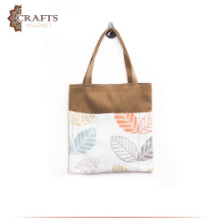 Handmade Beige  Fabric Women's Tote Bag