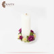 Luxury Triangular Candle with Plate in a Roses Design