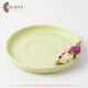 Hand-decorated Green Porcelain Cup Set with a Ceramic Roses Design, 2PCs Hand-decorated Green Porcelain Cup Set with a Ceramic Roses Design, 2PCs