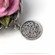 Hand-decorated Metal Keychain with a Ceramic Roses Design