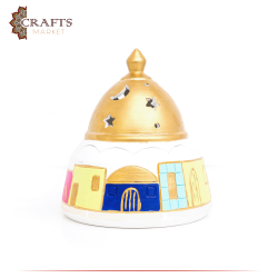 Handmade Multi Colored Ceramic Service Pot  Mosque  Design 