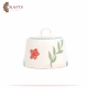 Handmade Ivory Ceramic Service Pot Decorated with floral motifs Handmade Ivory Ceramic Service Pot Decorated with floral motifs