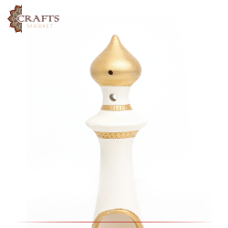 Handmade Duo-Colored Ceramic Candlestick Holder  Mosque Minaret  Design 