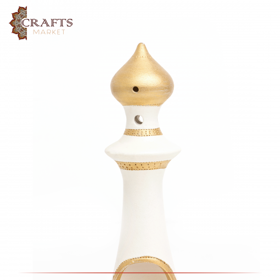 Handmade Duo-Colored Ceramic Candlestick Holder Mosque Minaret Design Handmade Duo-Colored Ceramic Candlestick Holder Mosque Minaret Design