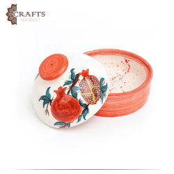 Handmade Multi Colored Ceramic Service Pot  Pomegranate  Design 