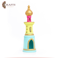 Handmade Multi-Colored Ceramic Candle Holder Mosque Minaret  Design 