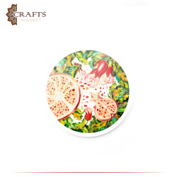 Handmade Multi-Color Luminous Wall Painting with a Pomegranate Fruit Design 