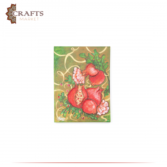 Hand-Painted Multi-Color Wall Art Pomegranate Fruit Design Hand-Painted Multi-Color Wall Art Pomegranate Fruit Design