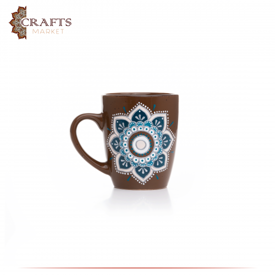 Hand-painted Brown Porcelain Mug Hand-painted Brown Porcelain Mug