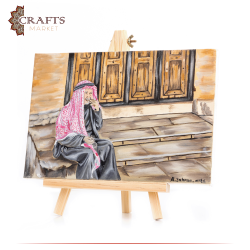 Handmade Multi-Color Painting Desk Decor The Old Man-Alkhader Street Design