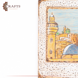 Pyrography Art  The Mosque and Church in Al Salt  Design Table Decor 