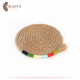 Handcrafted Beige Burlap Coaster With a Modern Design Handcrafted Beige Burlap Coaster With a Modern Design