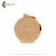 Handcrafted Beige Burlap Coaster With a Modern Design Handcrafted Beige Burlap Coaster With a Modern Design