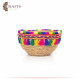 Handcrafted Multi-Color Round Burlap Plate with an Indian Design Handcrafted Multi-Color Round Burlap Plate with an Indian Design