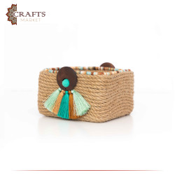 Handcrafted Multi-Color Square Plate with a Modern Design