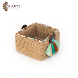 Handcrafted Multi-Color Square Plate with a Modern Design