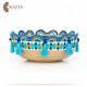 Handcrafted Multi-Color Round Burlap Plate with an Indian Design Handcrafted Multi-Color Round Burlap Plate with an Indian Design