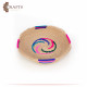 Handcrafted Multi-Color Round Burlap Plate with a Modern Design Handcrafted Multi-Color Round Burlap Plate with a Modern Design