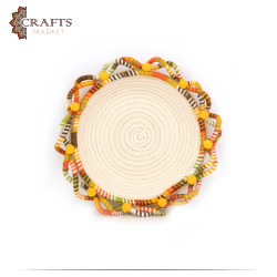 Handcrafted Multi-Color Rounded Plate with a Delicate Design