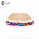 Handcrafted Multi-Color Round Burlap Plate with an Indian Design Handcrafted Multi-Color Round Burlap Plate with an Indian Design