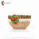 Handcrafted Multi-Color Round Burlap Plate with an Indian Design Handcrafted Multi-Color Round Burlap Plate with an Indian Design