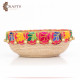 Handcrafted Multi-Color Round Burlap Plate with an Indian Design Handcrafted Multi-Color Round Burlap Plate with an Indian Design