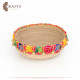Handcrafted Multi-Color Round Burlap Plate with an Indian Design Handcrafted Multi-Color Round Burlap Plate with an Indian Design