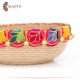 Handcrafted Multi-Color Round Burlap Plate with an Indian Design Handcrafted Multi-Color Round Burlap Plate with an Indian Design