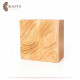 Handmade Light Brown Wooden Box with a Wave Design.
