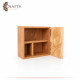 Handmade Light Brown Wooden Box with a Wave Design.