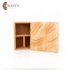 Handmade Light Brown Wooden Box with a Wave Design.
