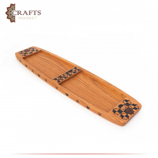 Handmade Brown Serving Plate with a Andalus design